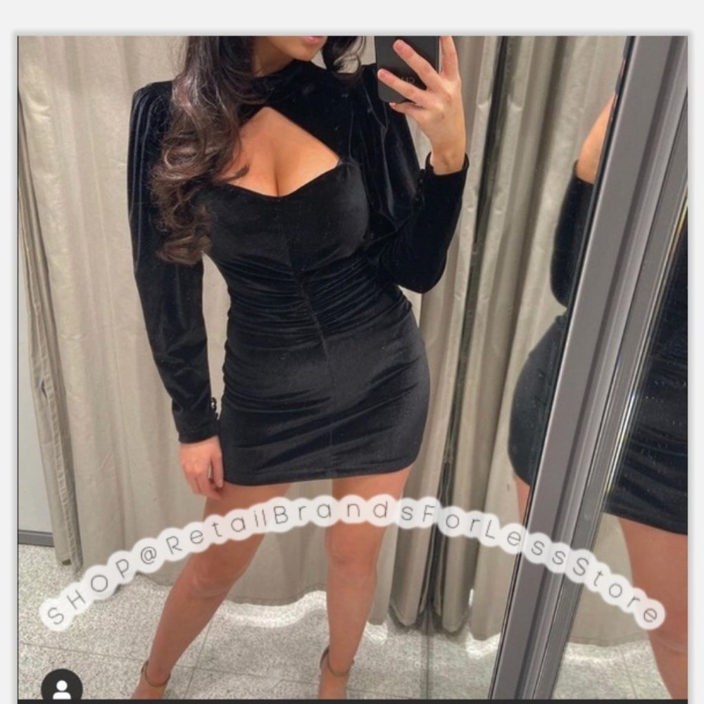 ZARA BLACK VELVET MINI DRESS $89.90_7